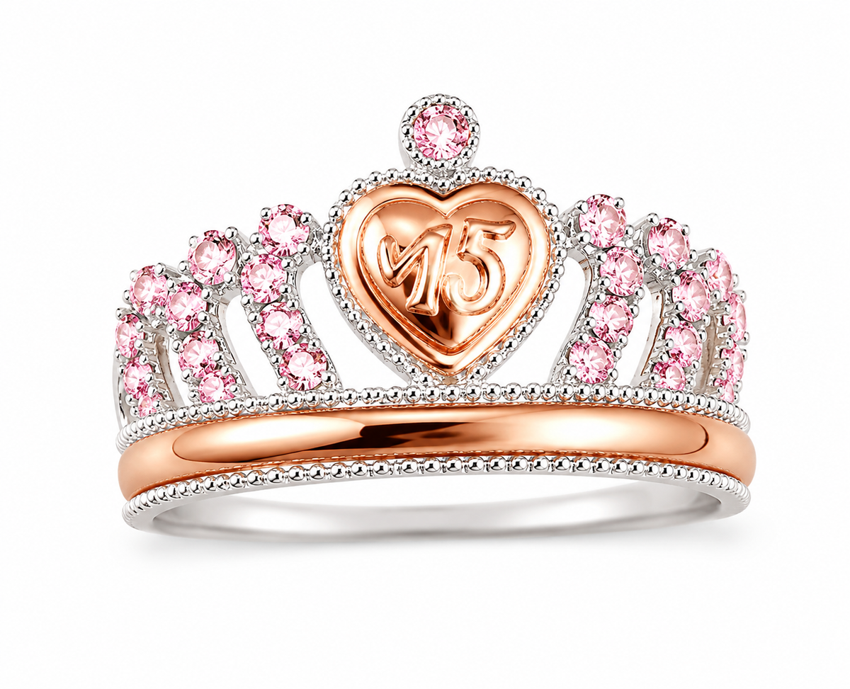 Anillo Clásico de 15 – Rosa Zafiro 💗✨